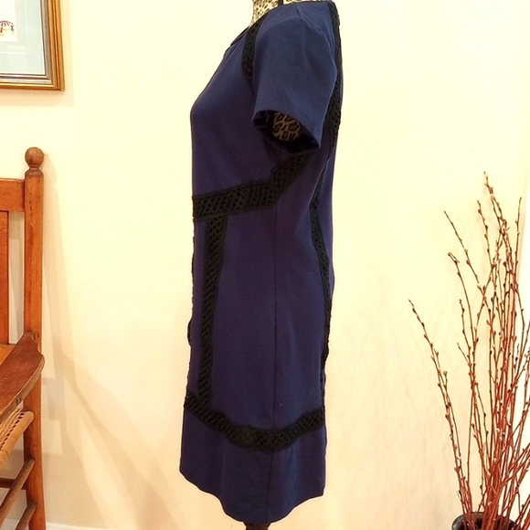 Laundry by Shelli Segal Knee Length Cap Sleeve Ladies Dress Size:10 Color:Navy - Picture 3 of 12